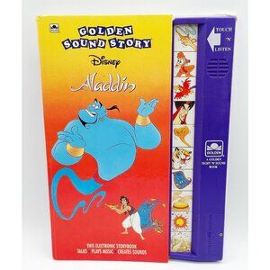 Vintage Disney Golden Sound Story Book ALADDIN Electronic Storybook WORKS!
